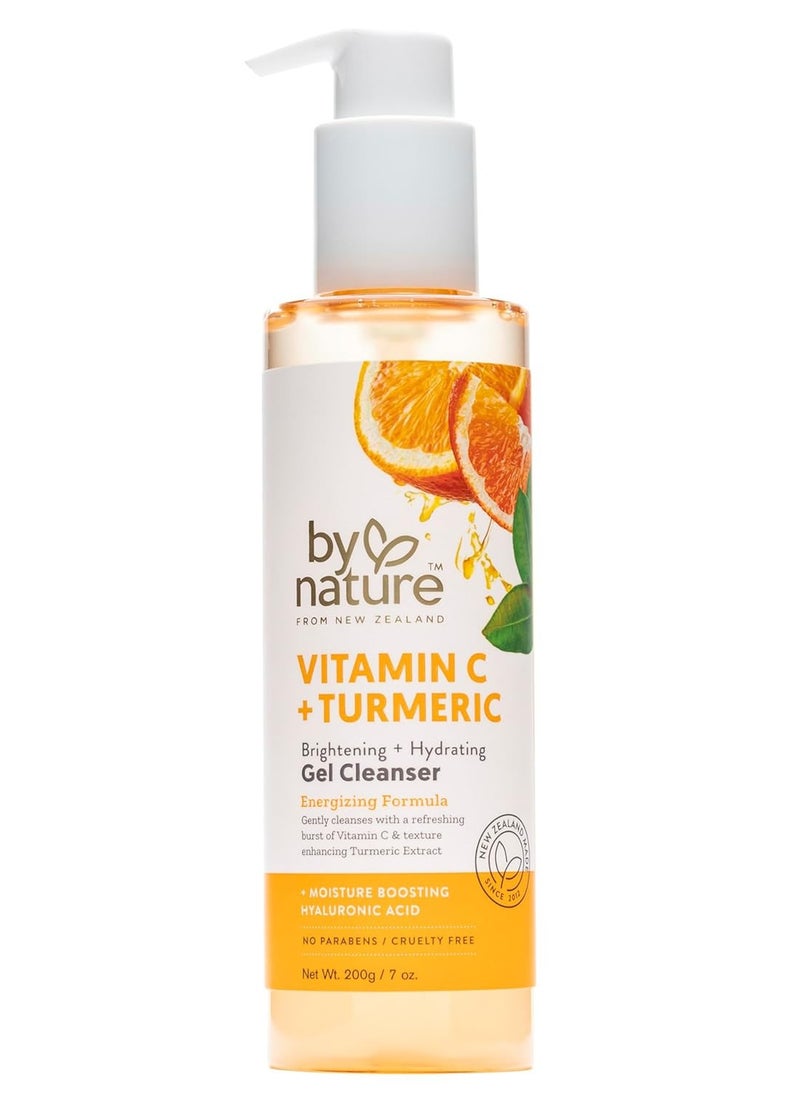 By Nature Brightening + Hydrating Gel Cleanser Facewash with Vitamin C + Turmeric - Gentle & Hydrating Cleanser