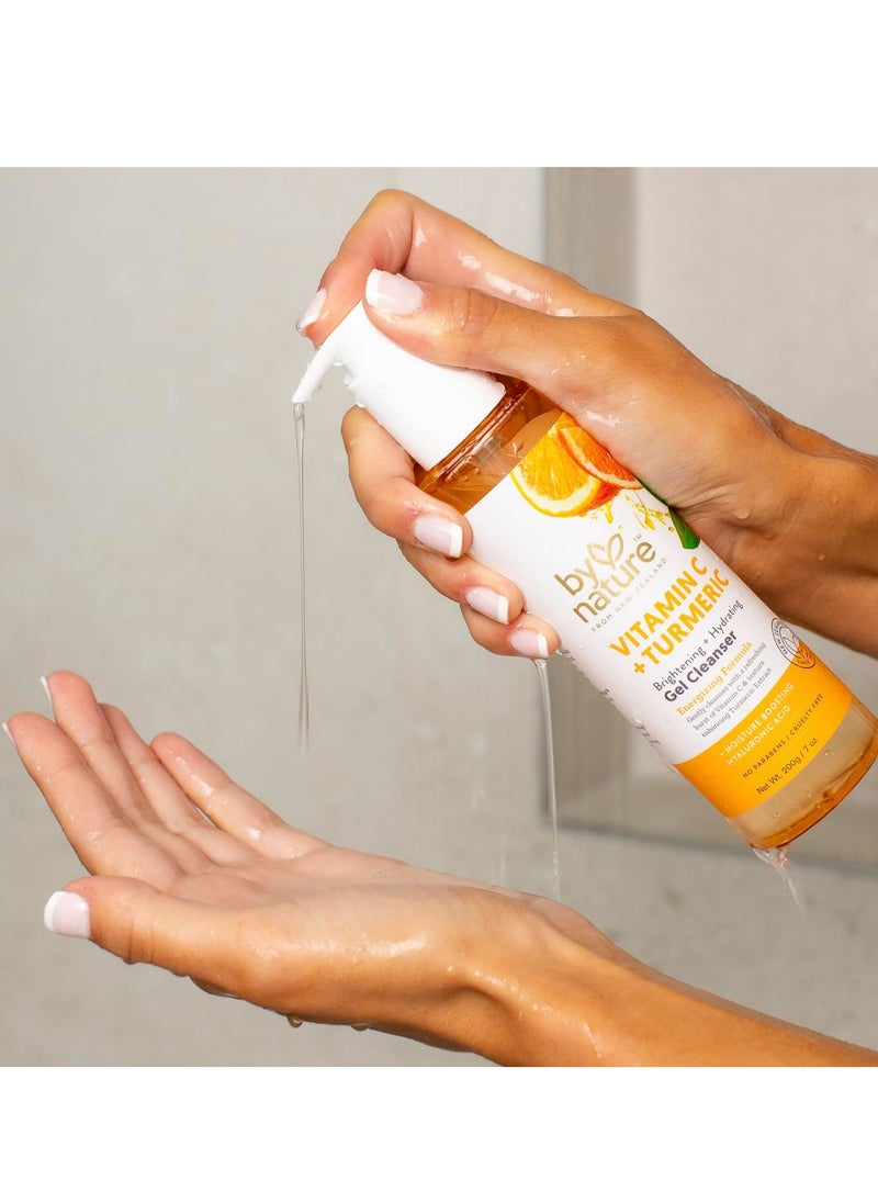 By Nature Brightening + Hydrating Gel Cleanser Facewash with Vitamin C + Turmeric - Gentle & Hydrating Cleanser