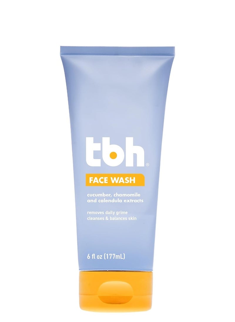 TBH Kids Gentle Gel Face Wash for Kids, Preteens, and Teens with Sensitive Dry Oily Skin - Gentle Facial Cleanser and Hydrating Facewash for Girls and Boys - Sulfate Free, Paraben Free - 6 Oz