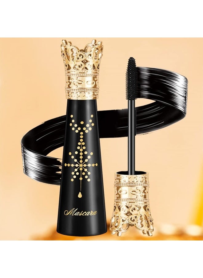 4D Silk Fiber Lash Mascara, Lengthening and Thick, Long Lasting, Waterproof & Smudge-Proof, Liquid Lash Extension Mascara Black