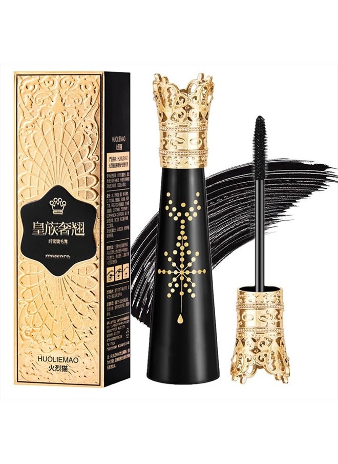 4D Silk Fiber Lash Mascara, Lengthening and Thick, Long Lasting, Waterproof & Smudge-Proof, Liquid Lash Extension Mascara Black