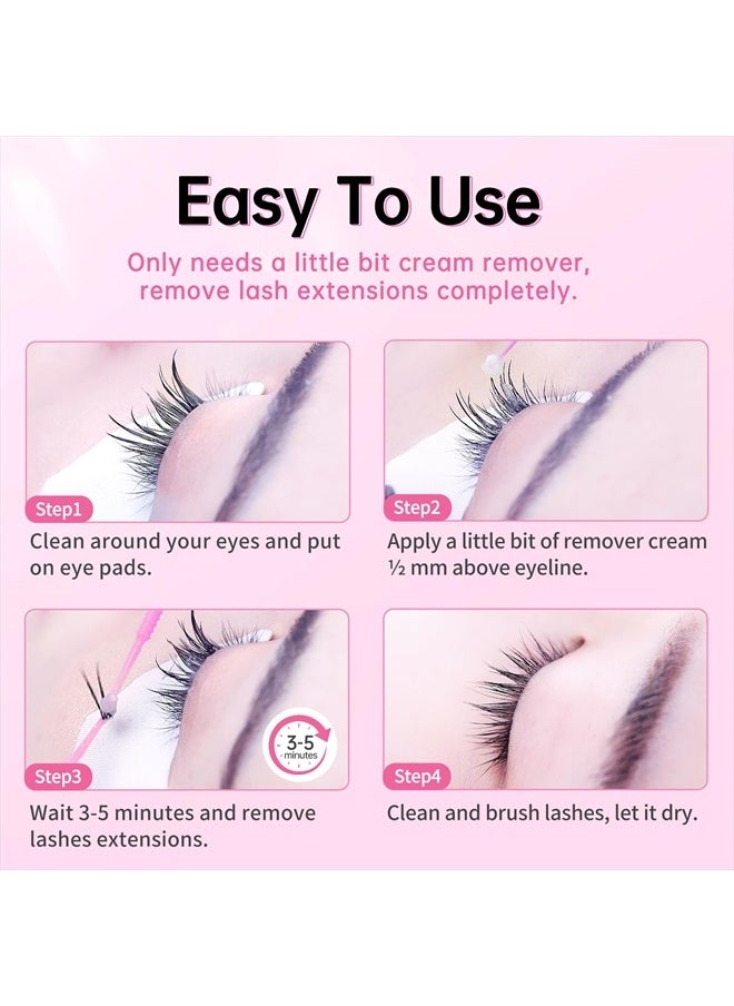 Eyelash Extension Remover Cream Safe Adhesive Bonder Eyelash Glue Remover Lash Remover Fast Dissolution Low Irritation Eyelash Extension Supplies 5g (White) (White)