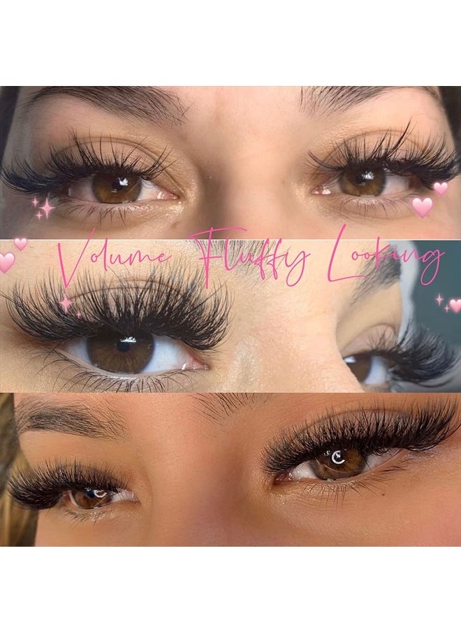 15-20mm Long Length Easy Fan Volume Lashes 2D-20D Rapid Automatic Blooming Flower Mega Volume Lash Extensions 0.07mm C Curl Self Fanning Eyelash Extensions (0.07 C 15-20mm)