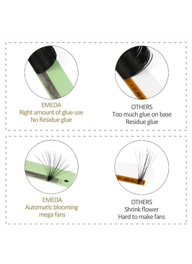 15-20mm Long Length Easy Fan Volume Lashes 2D-20D Rapid Automatic Blooming Flower Mega Volume Lash Extensions 0.07mm C Curl Self Fanning Eyelash Extensions (0.07 C 15-20mm)