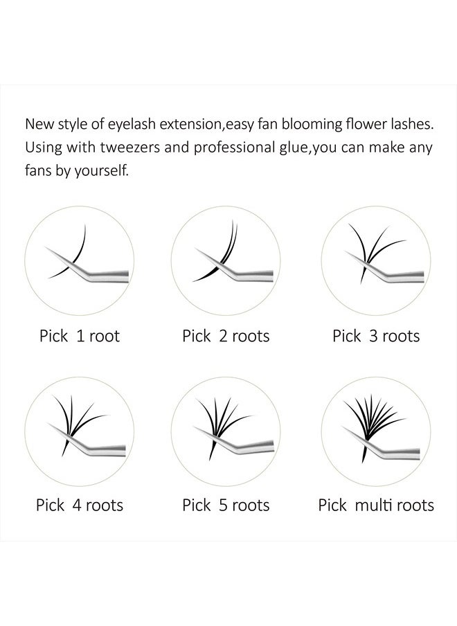 15-20mm Long Length Easy Fan Volume Lashes 2D-20D Rapid Automatic Blooming Flower Mega Volume Lash Extensions 0.07mm C Curl Self Fanning Eyelash Extensions (0.07 C 15-20mm)