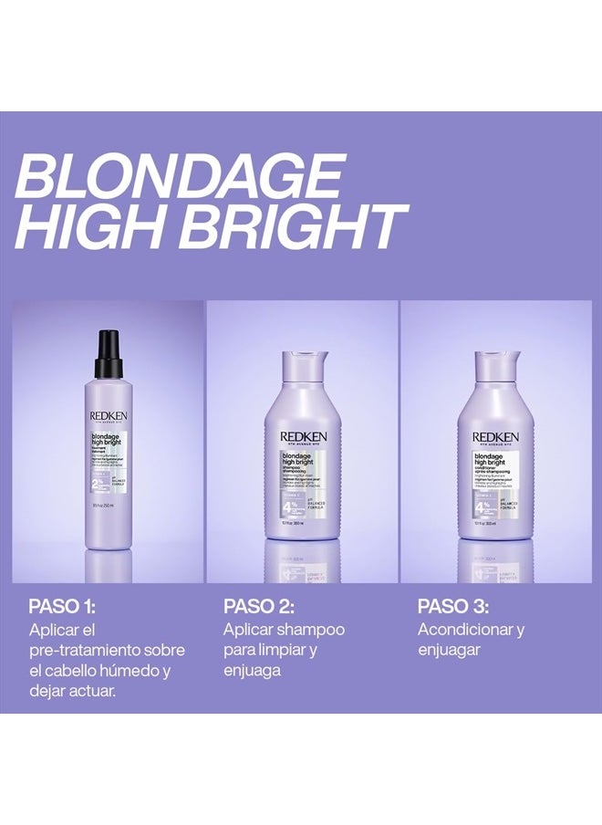 Blondage High Bright Pre Treatment | Brightens and Lightens Color-Treated and Natural Blonde Hair Instantly | Infused with Vitamin C