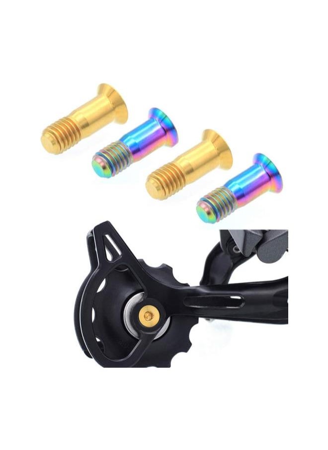 2PCS M5*14.2mm Bicycle Rear Derailleur Bolt Titanium Bolt Jockey Wheel Bolt Parts MTB Bike Shifter Guide Roller Bolt Screw