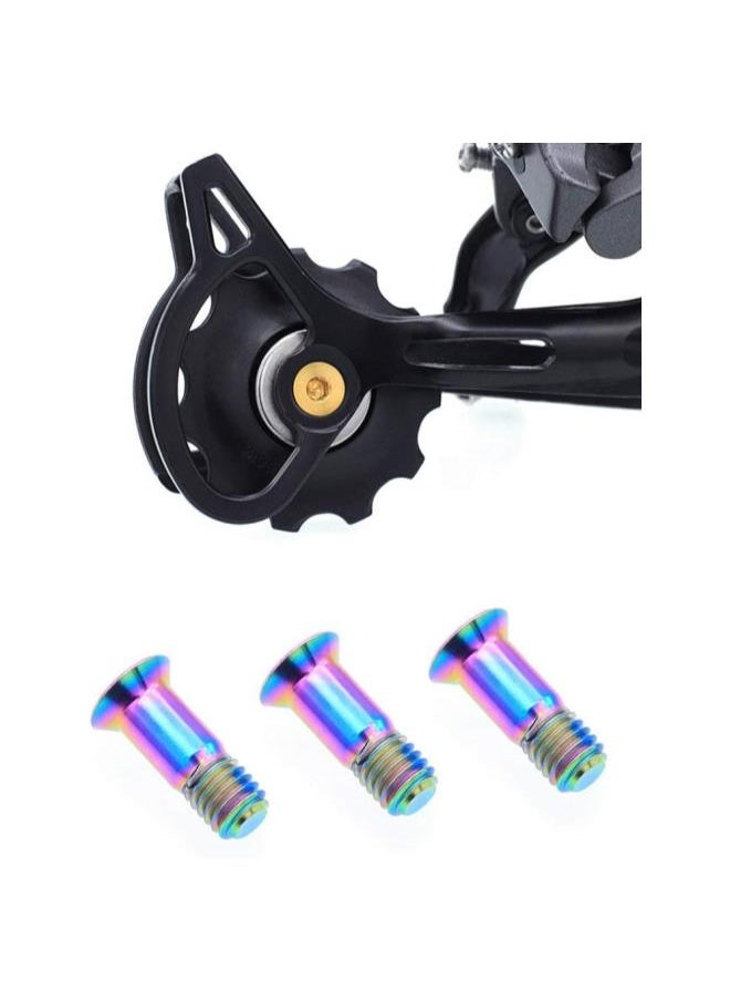 2PCS M5*14.2mm Bicycle Rear Derailleur Bolt Titanium Bolt Jockey Wheel Bolt Parts MTB Bike Shifter Guide Roller Bolt Screw