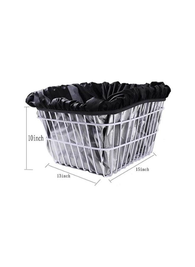 Waterproof Bike Basket Liner, Waterproof Rain Cover Fits Most Bicycle Baskets, 210D Oxford Cloth Waterproof Rain Cover for Bicycle Basket, 42 X 33 X 25cm, Black