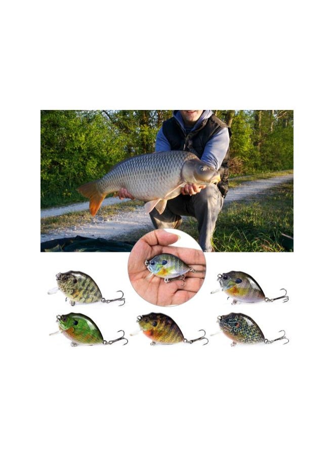 5PCS Fishing Lures 6cm 15g Mini Wobbler Fishing Lure Artificial Hard Bait Crankbait with Tackle Box for Fish Bass Fishing Tackle,Fishing Lure