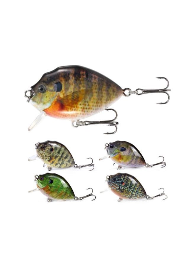 5PCS Fishing Lures 6cm 15g Mini Wobbler Fishing Lure Artificial Hard Bait Crankbait with Tackle Box for Fish Bass Fishing Tackle,Fishing Lure