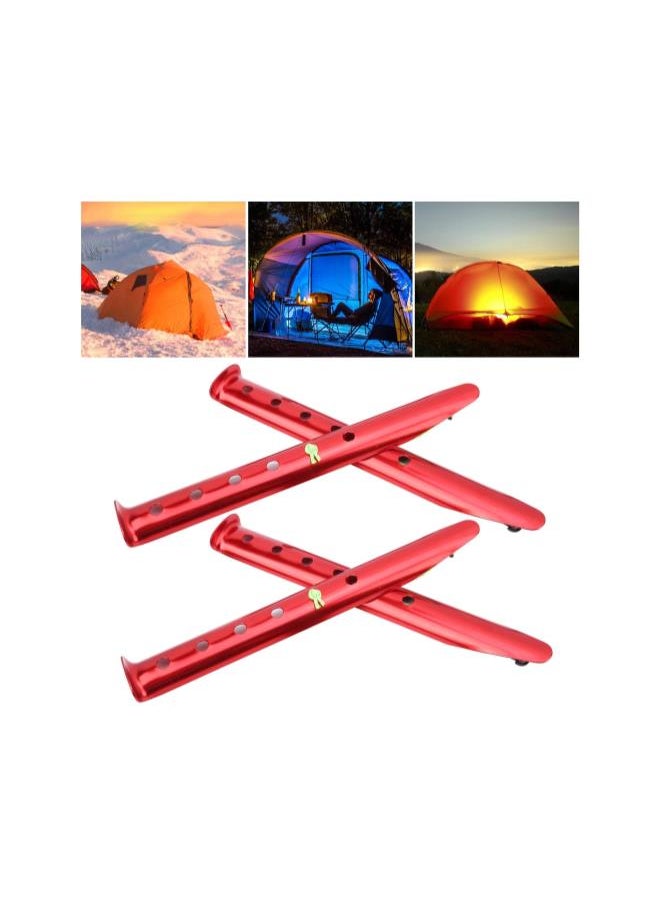 Tent Stakes, 4pcs Aluminium Alloy Windproof Tent Pegs, Lightweight U?Shaped Camping Stakes for Lawn, Mud, Sand, Snow Field, Tent, Awning, Canopy, Camping, Hiking, Backpacking