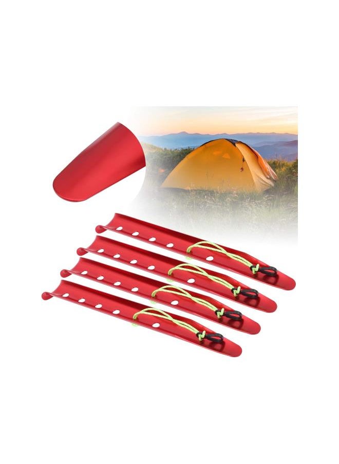 Tent Stakes, 4pcs Aluminium Alloy Windproof Tent Pegs, Lightweight U?Shaped Camping Stakes for Lawn, Mud, Sand, Snow Field, Tent, Awning, Canopy, Camping, Hiking, Backpacking