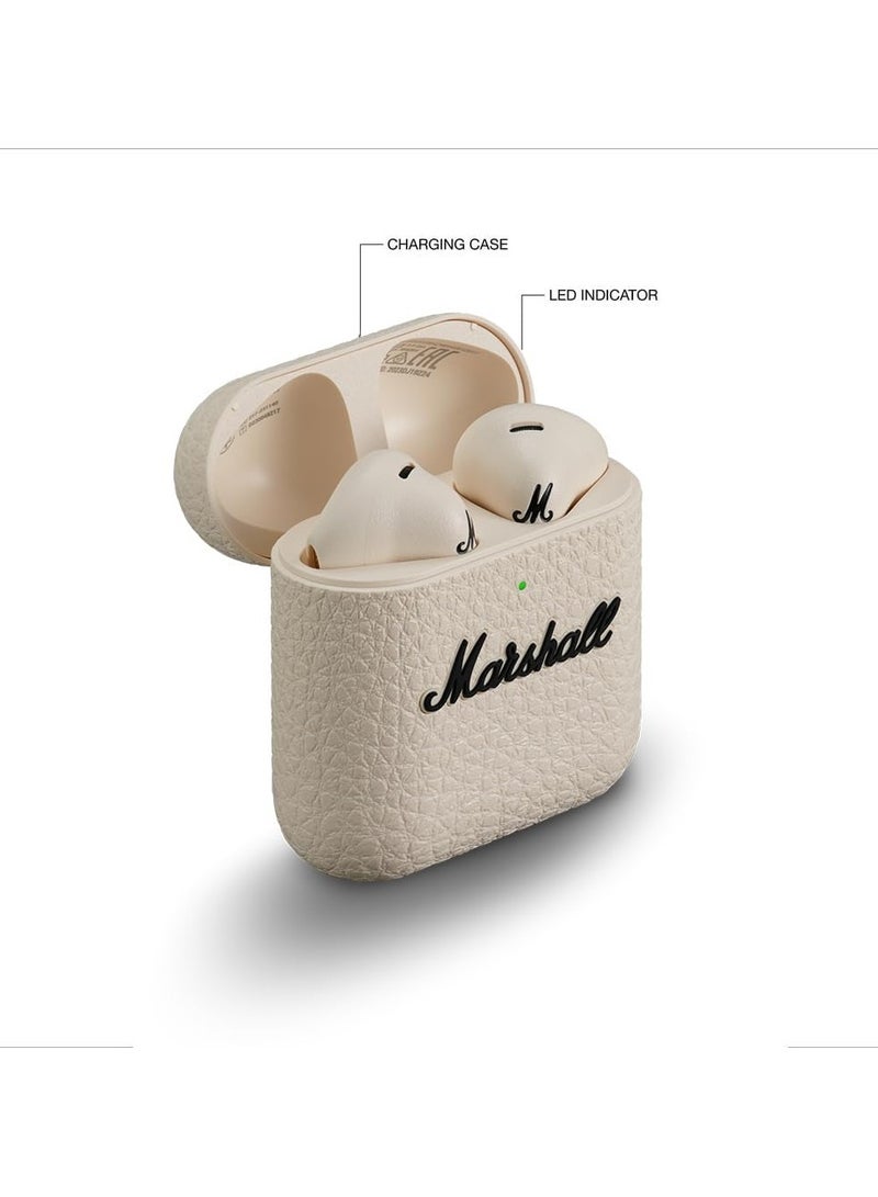 Minor IV Bluetooth Earphones - Water Resistant Earphones Bluetooth Wireless Earbuds With 30+ Hours Playtime - Cream