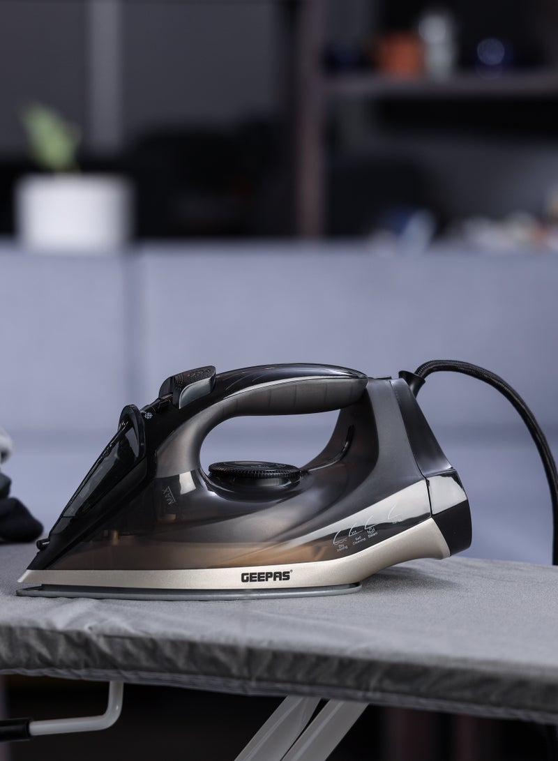 Ceramic Steam Iron | Dry and Spray Functions, Press Box with Self-Cleaning Function | Compact and Handy Design with Powerful Shots | Suitable for All Kinds of Fabric | 2 Years Warranty 200 ml 2200 W GSI24016 Black