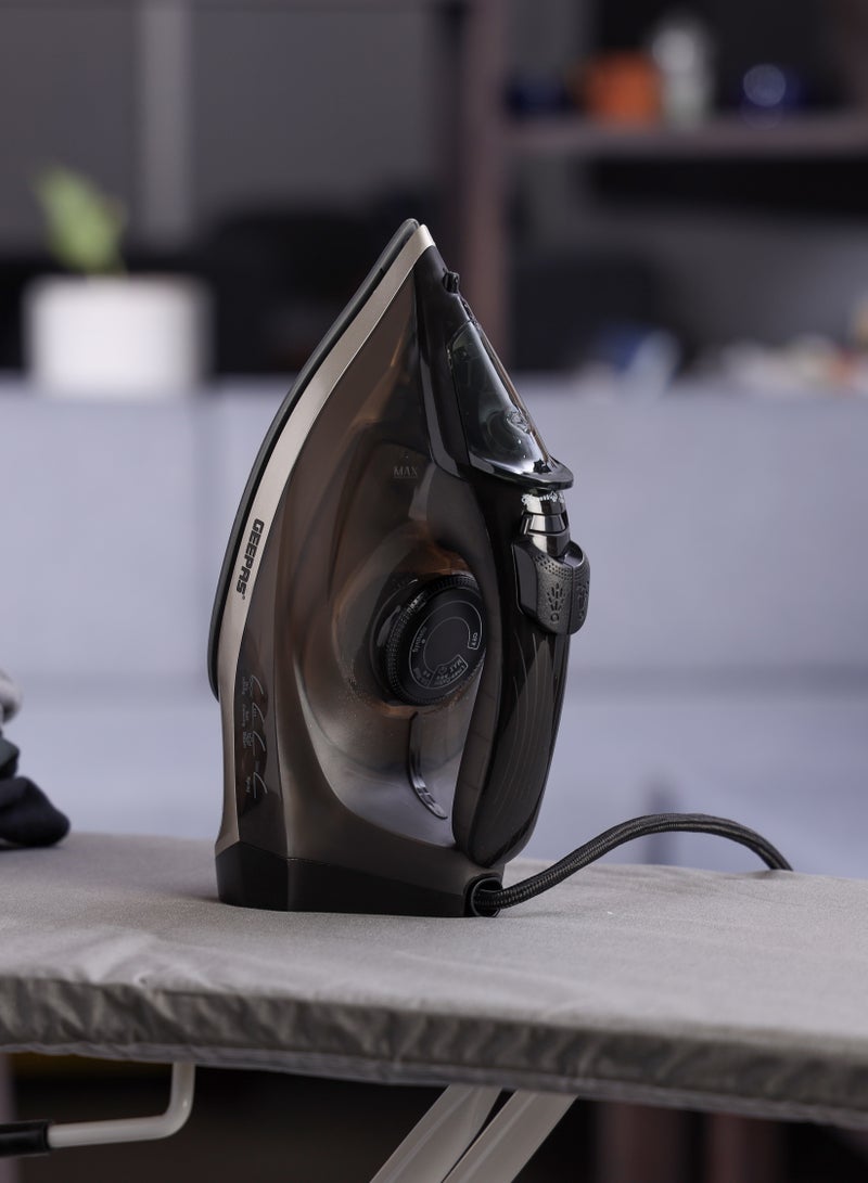 Ceramic Steam Iron | Dry and Spray Functions, Press Box with Self-Cleaning Function | Compact and Handy Design with Powerful Shots | Suitable for All Kinds of Fabric | 2 Years Warranty 200 ml 2200 W GSI24016 Black