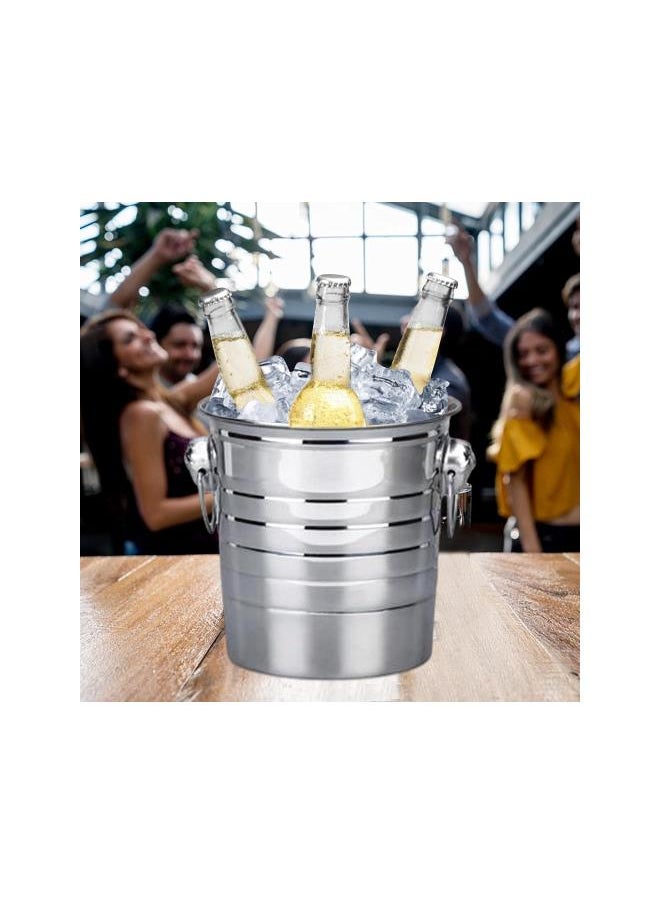 Insulated Ice Bucket, 3/5/7 L Stainless Steel Ice Bucket,Well Made Double Wall Ice Bucket Keep Ice Frozen Longer for Party Beer & Drinks