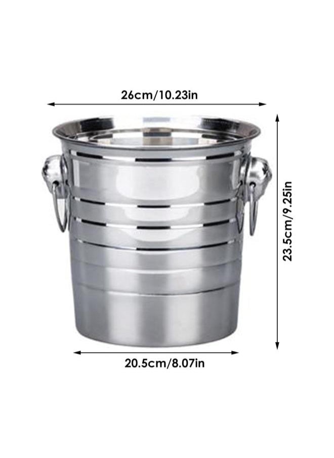 Insulated Ice Bucket, 3/5/7 L Stainless Steel Ice Bucket,Well Made Double Wall Ice Bucket Keep Ice Frozen Longer for Party Beer & Drinks