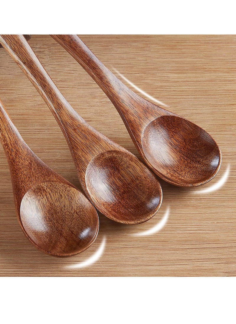 Small Wooden Spoons, 6pcs Teaspoon Teaspoons Serving Utensils For Cooking Condiments Spoon Mini Honey Daily Use