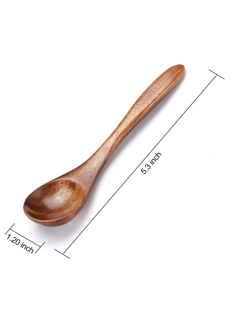 Small Wooden Spoons, 6pcs Teaspoon Teaspoons Serving Utensils For Cooking Condiments Spoon Mini Honey Daily Use