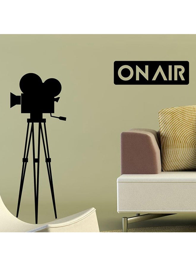 On Air With Camera Self Adhesive Wall Decorative Sticker Black 55 x 25cm