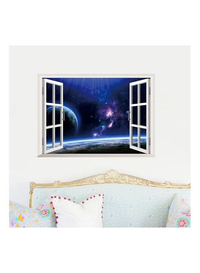 Removable Space 3D Window Scenery Wall Sticker Multicolour