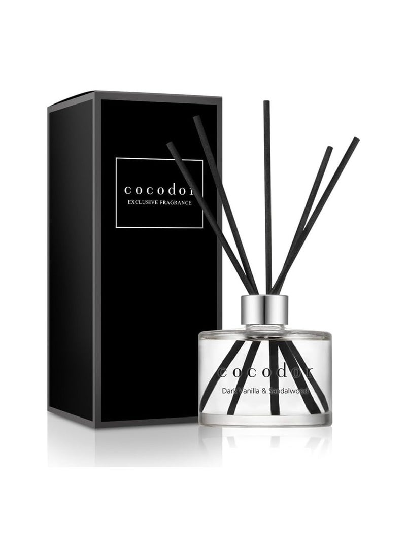 COCODOR Signature Reed Diffuser/Dark Vanilla&Sandalwood/6.7oz/1Pack / Home Fragrance Scent Essential Oil Stick Diffuser for Bedroom Bathroom Home Décor