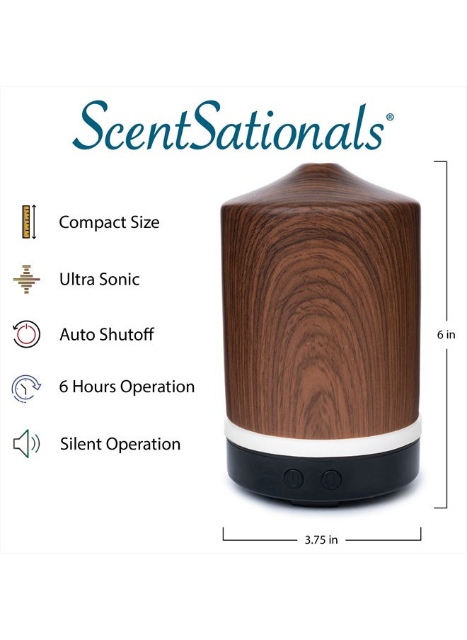 Eclectic Diffuser - Scented Essential Oils - Classic Aromatherapy Aroma User - Electric Fragrance Home Air Freshener Gift (Wood Grain)