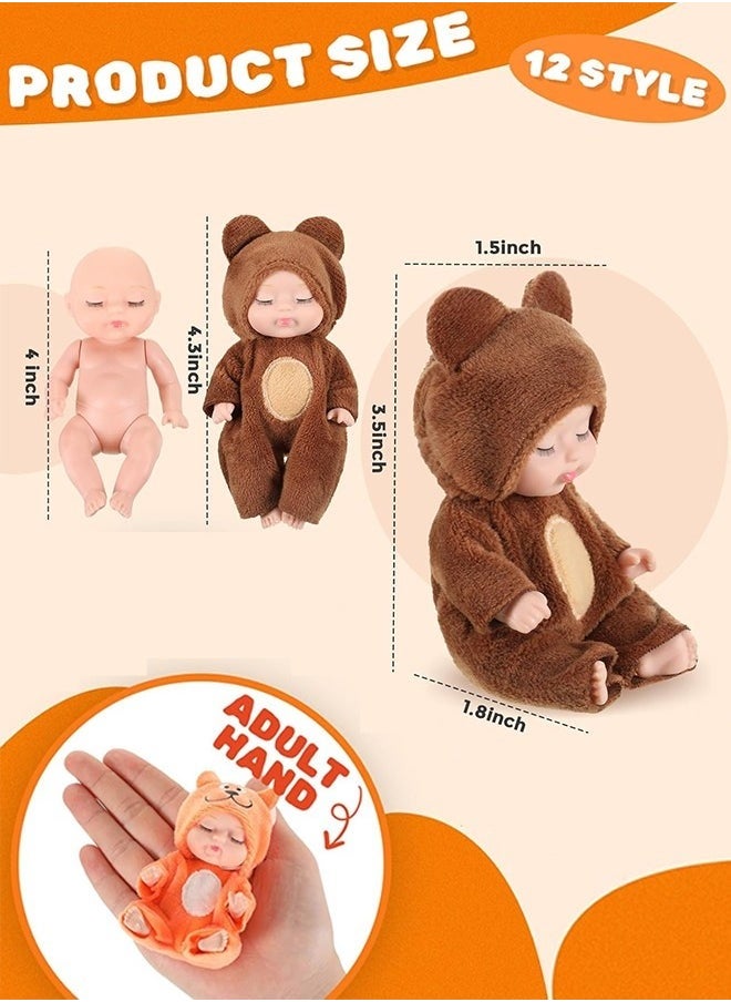 6Pcs Reborn Baby Dolls, Mini Baby Soft Skin Realistic Newborn Baby Dolls, Sleeping Dolls with Clothes, Pretend toys for Girls