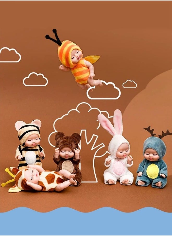 6Pcs Reborn Baby Dolls, Mini Baby Soft Skin Realistic Newborn Baby Dolls, Sleeping Dolls with Clothes, Pretend toys for Girls