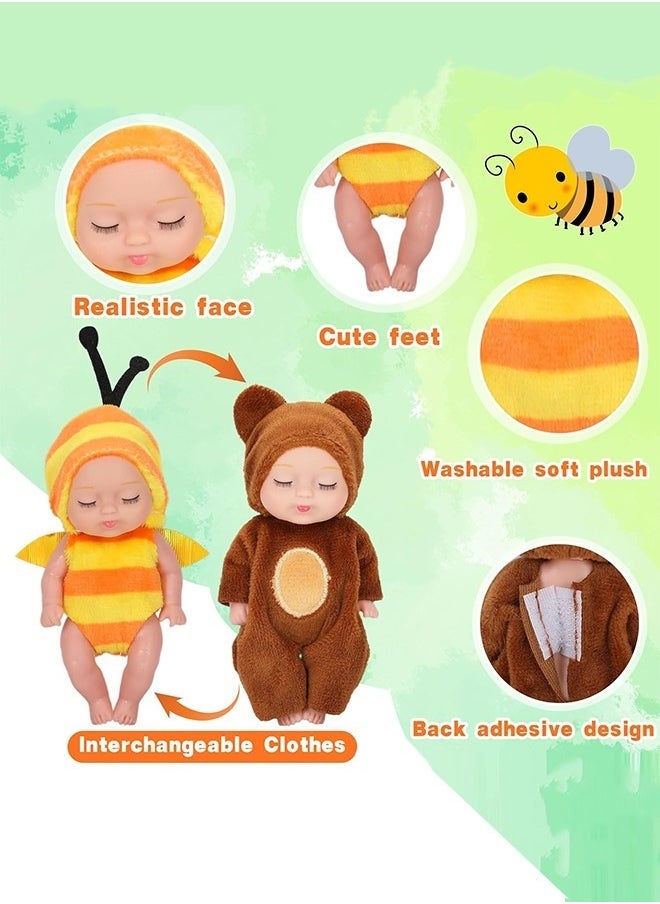 6Pcs Reborn Baby Dolls, Mini Baby Soft Skin Realistic Newborn Baby Dolls, Sleeping Dolls with Clothes, Pretend toys for Girls