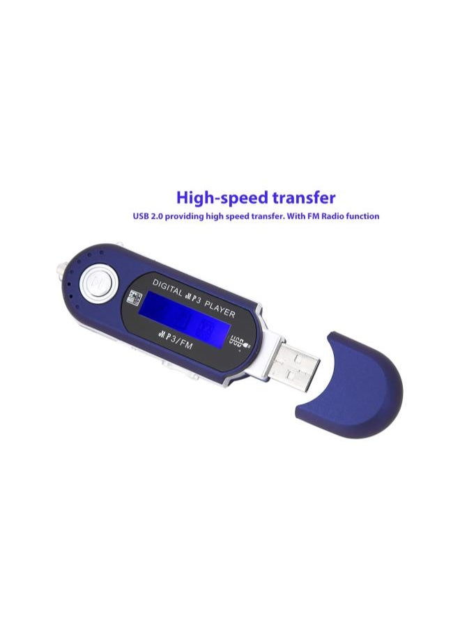 Digital Music Player, Portable MP3 USB Player with LCD Screen for Home(Blue)