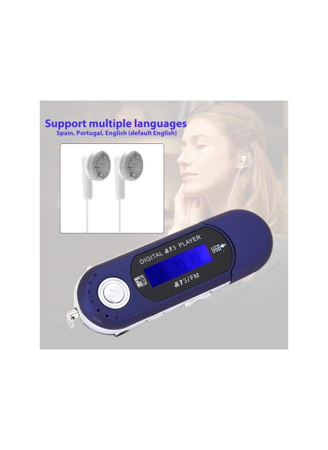 Digital Music Player, Portable MP3 USB Player with LCD Screen for Home(Blue)