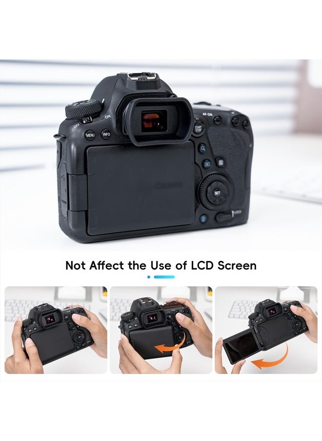 Soft Camera Eyecup Eyepiece Viewfinder Eyeshade for Canon EOS 6DM2 5DM2 6D 5D Mark II 90D 80D 77D 70D 60D 50D 4000D 2000D Rebel T100 T8i T7i T7 T6s T6i T6 T5i T5 T4i SL3 SL2 Replac Canon EB EF Eye Cup