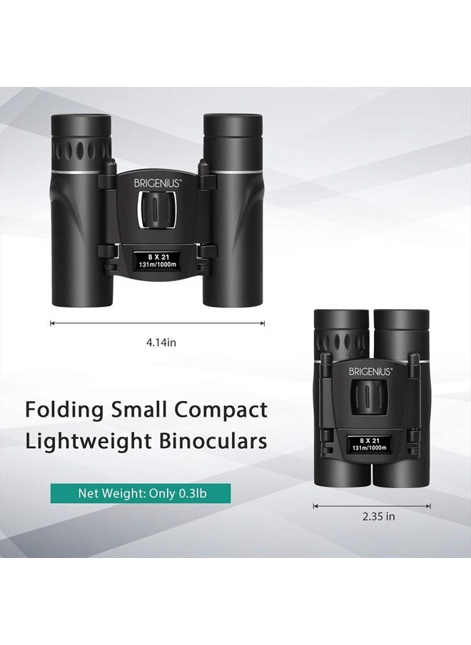 8x21 Small Binoculars, Compact Binoculars for Adults Kids Bird Watching, Mini Pocket Lightweight Binoculars for Opera Concert Theater