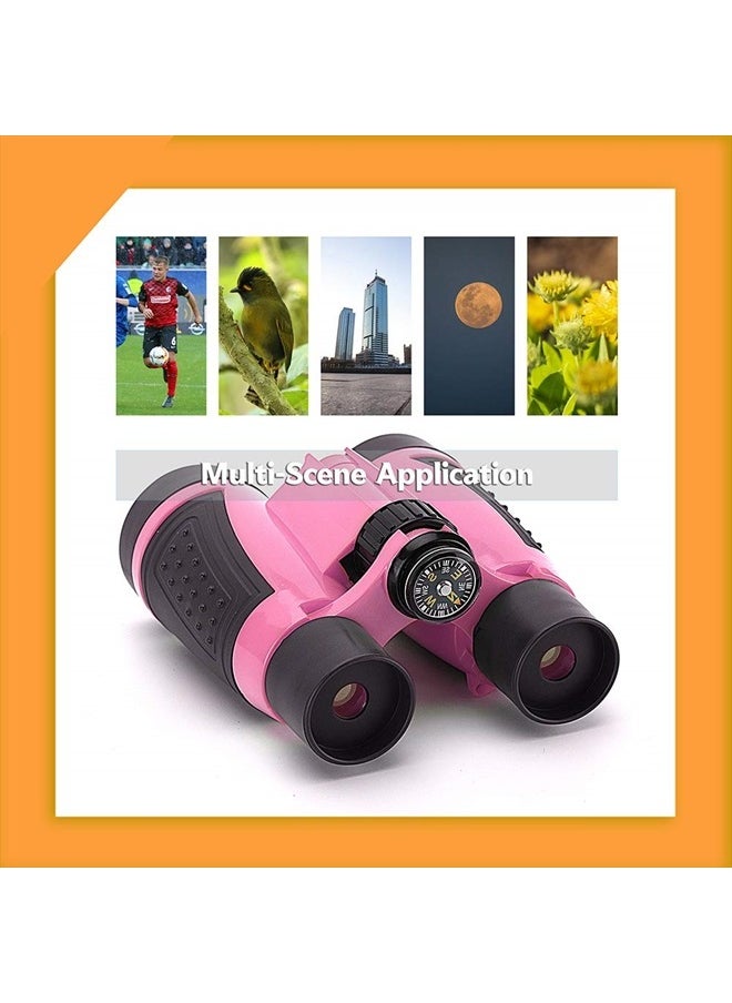 Vanstarry Compact Binoculars for Kids Bird Watching Hiking Camping Fishing Accessories Gear Essentials Best Toy Gifts for Boys Girls Children Toddler Waterproof 5X30 Optical Lens Including Compass