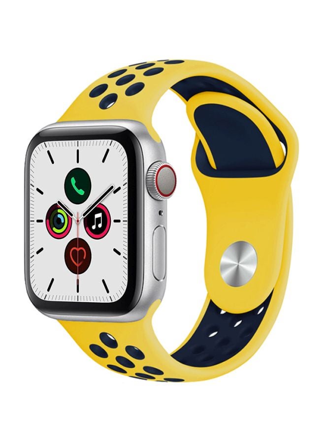 Replacement Band For Apple Watch Series 5/4/3/2/1 44/42mm Yellow/Dark Blue