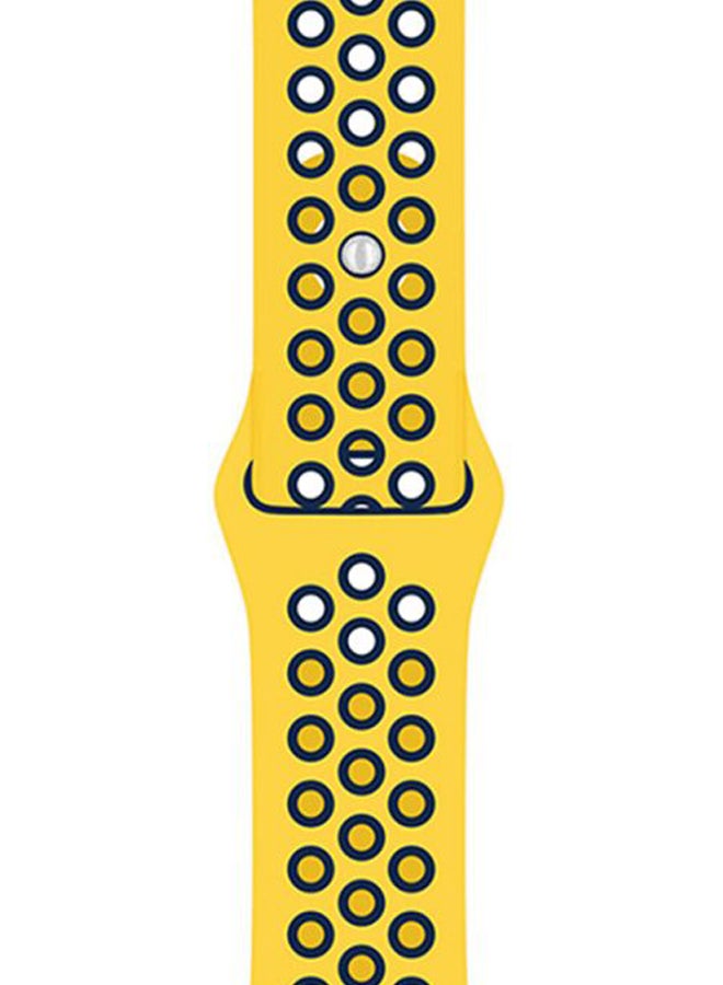 Replacement Band For Apple Watch Series 5/4/3/2/1 44/42mm Yellow/Dark Blue