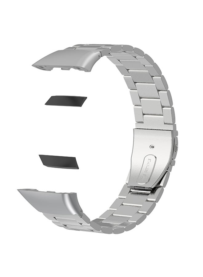 Replacement Metal Strap For Huawei Band 6 Silver