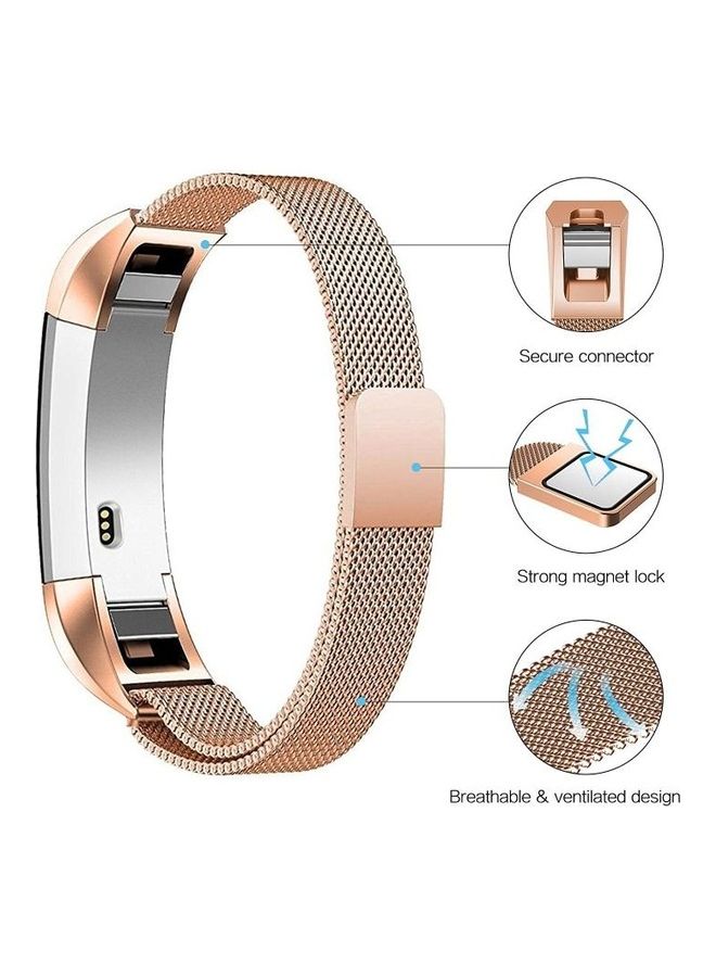 Stainless Steel Magnet Wrist Strap for Fitbit Alta Gold