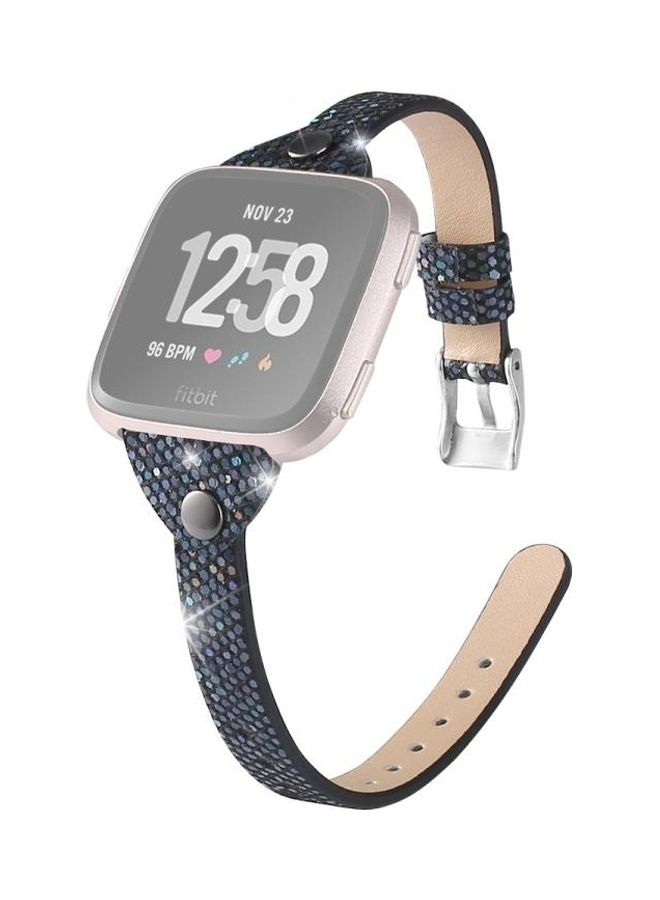 Versa SE Studded Slim Sequin Glitter Leather Strap For Fitbit Versa / Versa 2 / Versa Lite Black