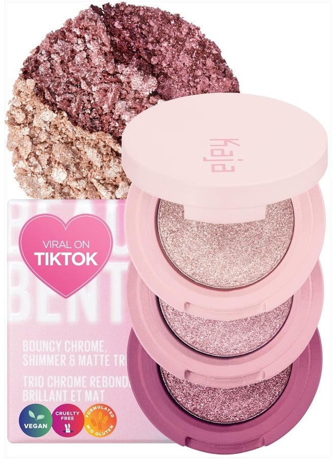 Beauty Bento Collection - Bouncy Eyeshadow Trio | Plum Rosy Tones, Travel Size, 01 Rosewater, 2019 Allure Best of Beauty Award, 0.03 Oz