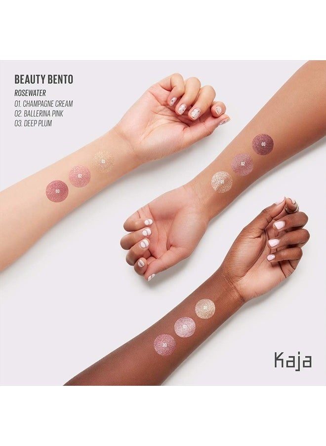 Beauty Bento Collection - Bouncy Eyeshadow Trio | Plum Rosy Tones, Travel Size, 01 Rosewater, 2019 Allure Best of Beauty Award, 0.03 Oz
