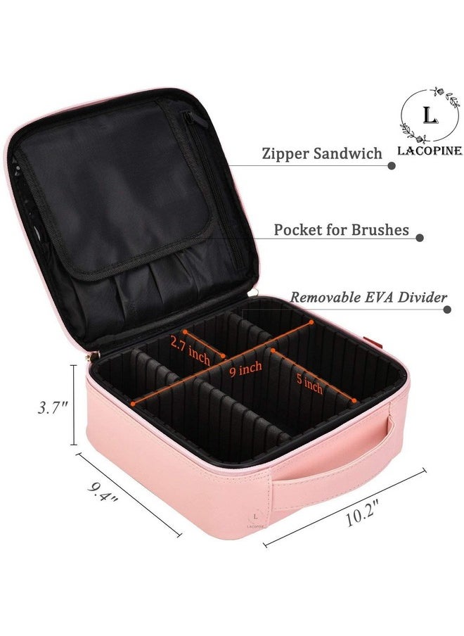 LACOPINE Portable Cosmetic Organizer Multi Functional Cosmetic Bag Makeup Handbag for Travel & Home Gift (Baby Pink 12 INCH(1 Layer))