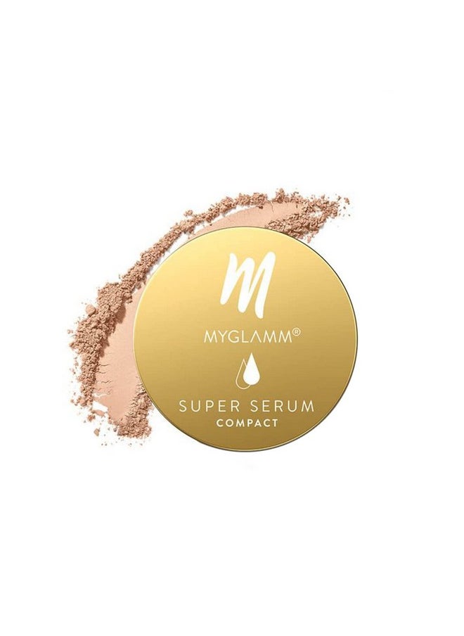 MyGlamm Super Serum Compact,301C, Rose, 9g | Infused With Hyaluronic Acid & Vitamin E | Matte Finish Compact Powder | All Skin Type
