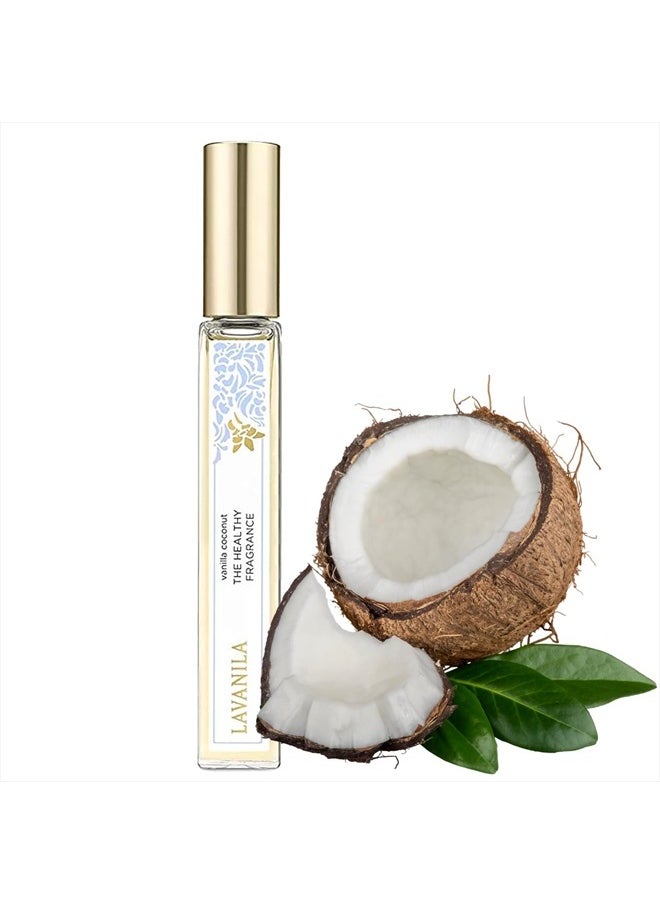 Vanilla Coconut Perfume for Women, 0.32 oz Roller - Tropical Coconut, Tahitian Tiare Flower & Warm Vanilla, The Healthy Fragrance, Clean and Natural