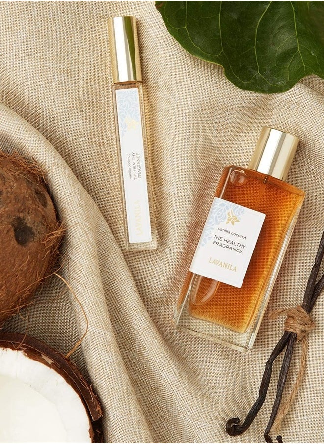 Vanilla Coconut Perfume for Women, 0.32 oz Roller - Tropical Coconut, Tahitian Tiare Flower & Warm Vanilla, The Healthy Fragrance, Clean and Natural