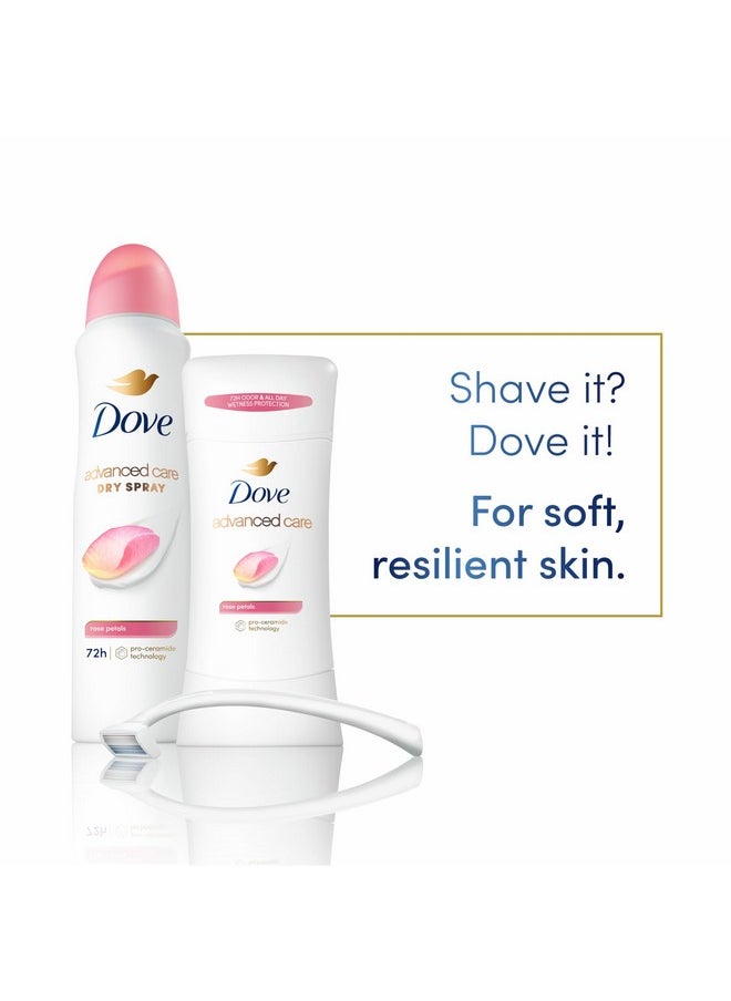 Dove Advanced Care Antiperspirant Deodorant Stick Rose Petals 4 Count for after shave care for underarms 72 hour odor control with all-day sweat protection stick for soft underarms 2.6 oz