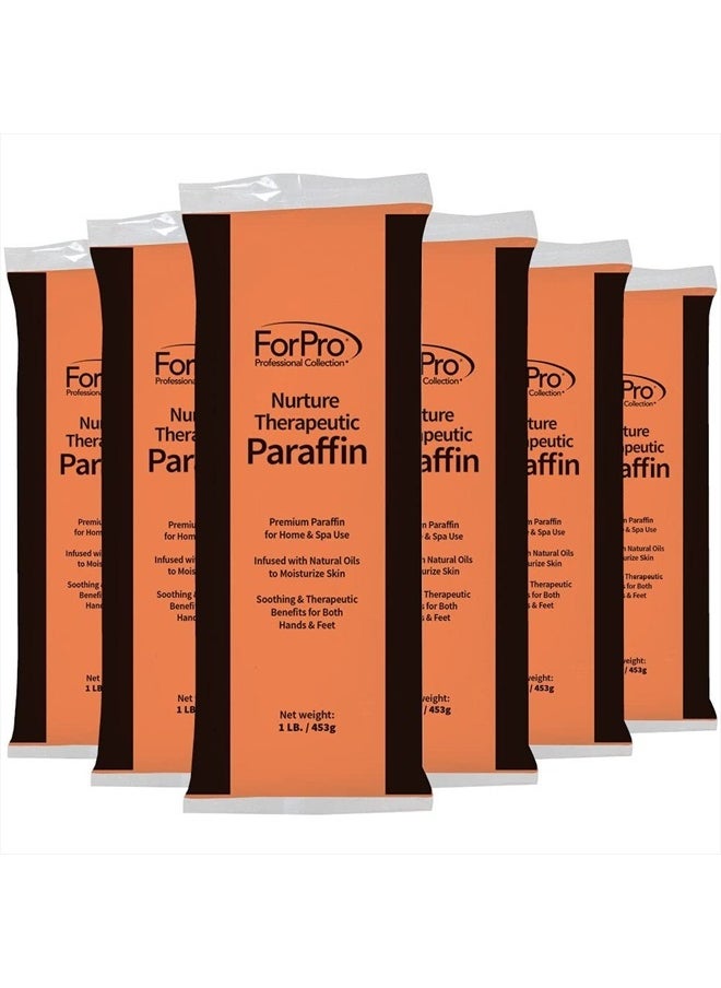 Nurture Paraffin Wax Refill, Peach Vanilla, Six 1-Pound Paraffin Blocks, Non-Greasy, Moisturizing for Soft & Healthy Skin, 6 Lbs