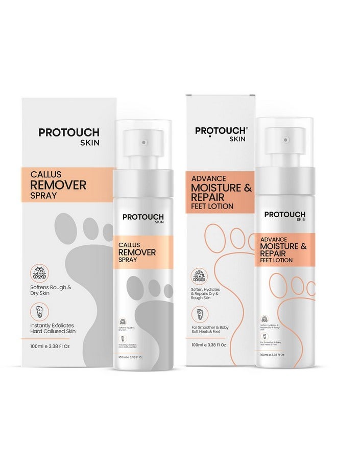 PROTOUCH Pro Pedicure Combo | Callus Remover Spray | Feet Lotion | Hydrating & Soothing | Instantly Smooth, Soft Feet